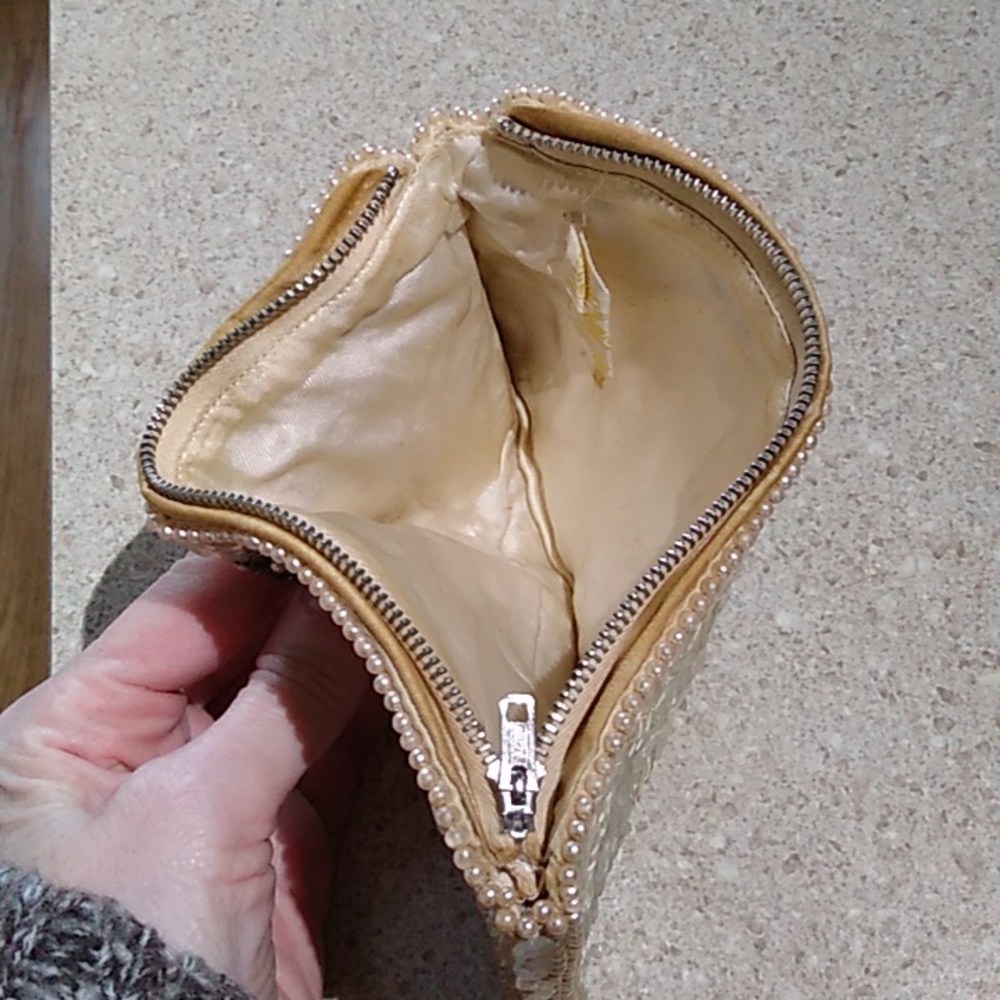 Vintage 1960s beaded coin purse clutch - Picture 5 of 6